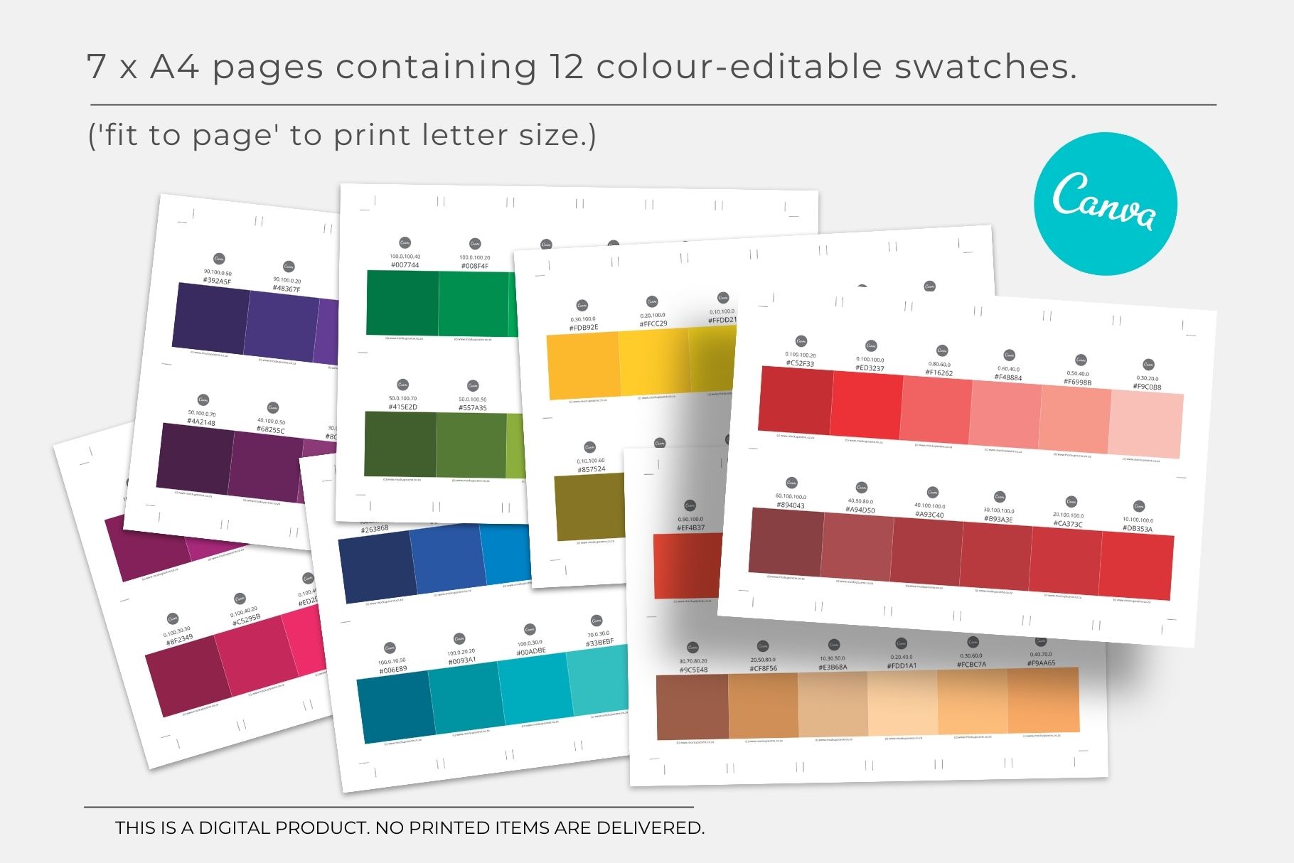 84 Colour Swatch Cards, Canva Template - Image 6