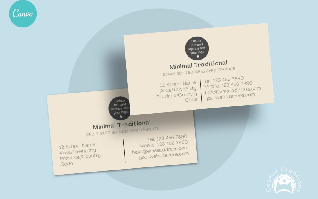 Minimal Traditional Business Card Template for Canva
