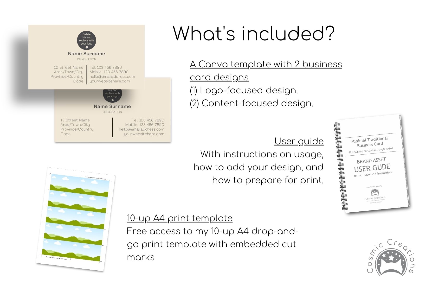 Minimal Traditional Business Card Template for Canva - Image 3